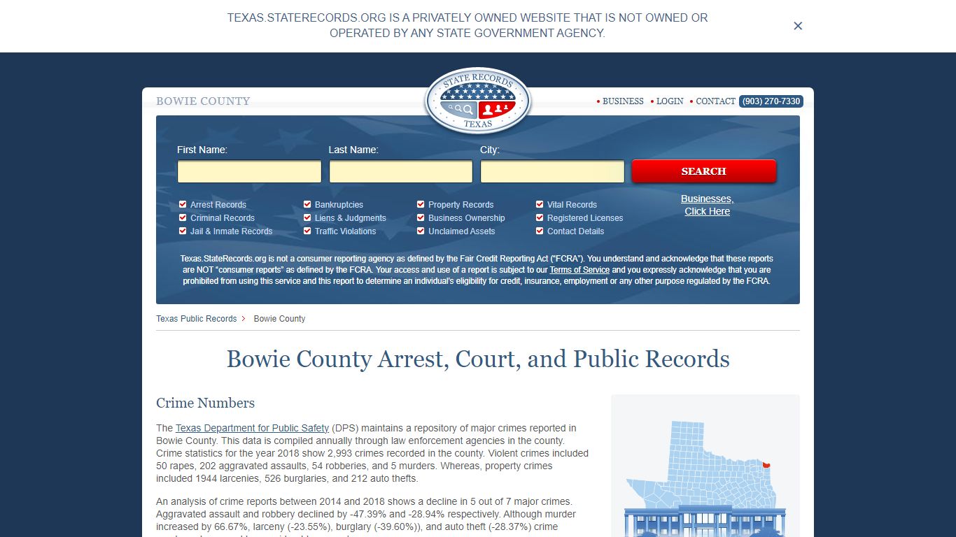 Bowie County Arrest, Court, and Public Records