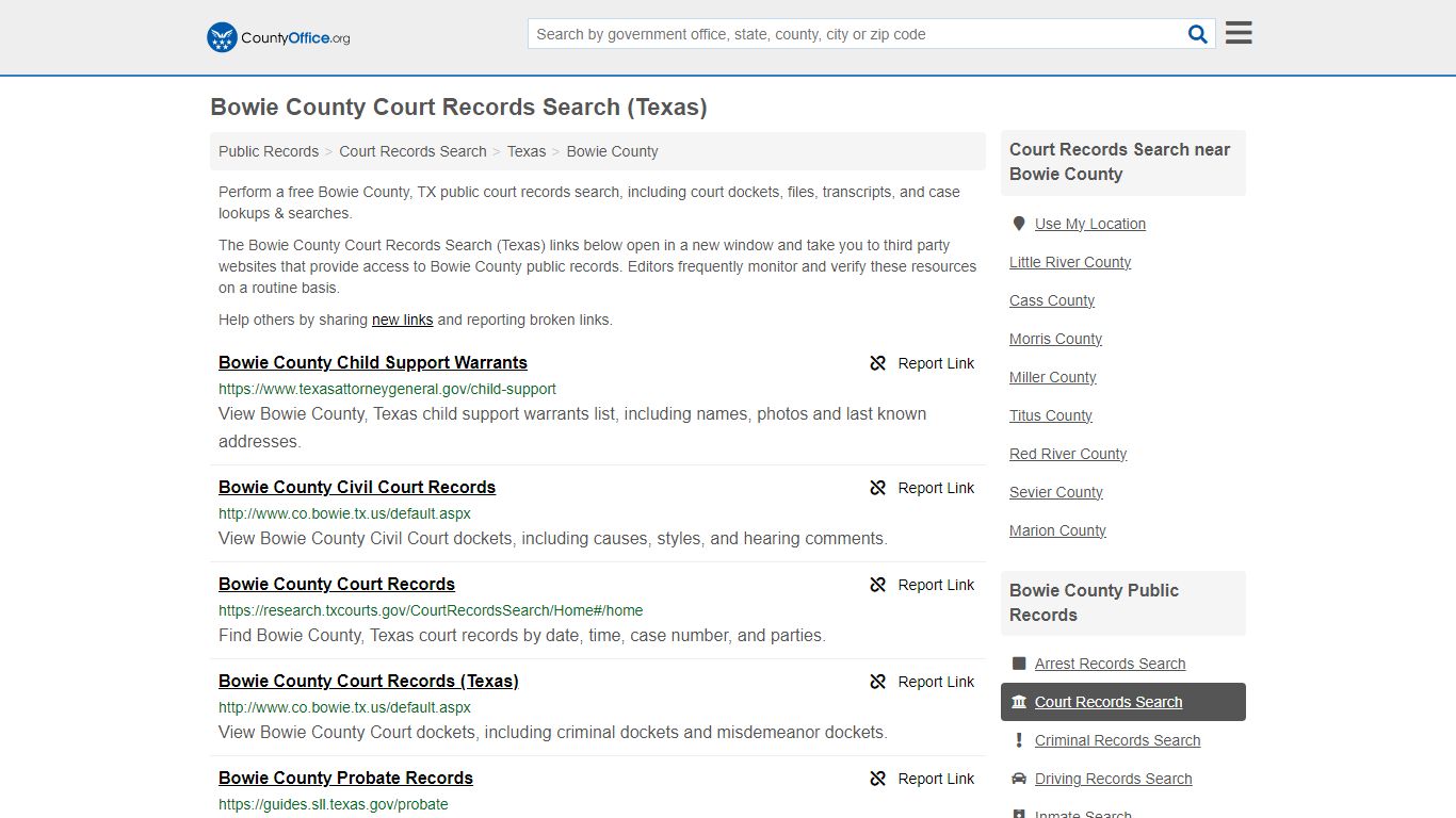 Bowie County Court Records Search (Texas) - County Office